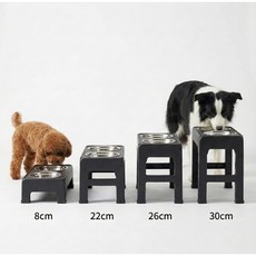 에스엘씨펫 강아지 높이조절 식기 거치대 2구 식탁, 1개, 블랙