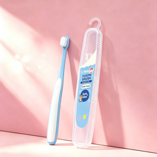 고양이 강아지 겸용 소프트 모 와이드 헤드 반려동물 칫솔, 1개, 하늘색