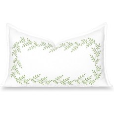 호프데코 그랜드 니얼 파티오 실내 야외 베개 커버 전용 뒷마당 소파 풀사이드 잔디 그린 자수 잎 프레임을 위한 2x20 발수제, 1_Grass Green Palm