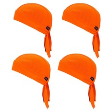 땀 흡수 Doo Rag 쿨링 듀 래그 헬멧 라이너 라지 오토바이 Do Rags 헤드 랩 반다나 스컬 캡 남성 및 여성용 형광 주황색., 형광 주황색