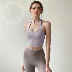 COSYEVNO 홀터넥 스포츠브라 백리스 볼륨 피트니스 브라