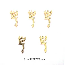 메두자 금속 금색 작은 디자인 이스라엘 유대교용 히브리어 글자 신, 10 F 5pcs a set gold