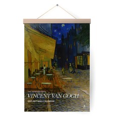 韓國 ART NOUVEAU 2025年文森·梵谷名畫A3壁掛月曆 木質掛軸, 1個, 混合色