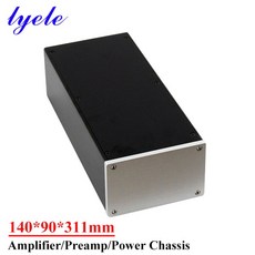모든 알루미늄 파워 앰프 섀시 프리 앰프 섀시 전원 공급 장치 쉘 DIY 오디오 앰프 케이스 140*90*311mm, 1개