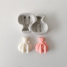 [야화] 복주머니 명절 답례품 2D 다용도 실리콘 몰드, 복주머니 AE4, 그레이