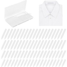남성 드레스 셔츠용 칼라 스테이 200개 보관 케이스 포함 플라스틱 보이지 않는 셔츠 인서트 흰색 4가지 사이즈 - 2 2.25 2.5 및 2.75