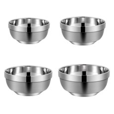 304不鏽鋼隔熱碗 泡麵碗 兒童湯碗 不銹鋼雙層隔熱碗, 【16CM】, 1個, 不鏽鋼隔熱碗