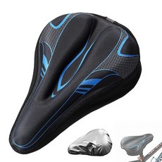SERTRI 고정식 자전거 시트 쿠션 운동 스핀 메모리 폼 패딩 커버 편안한 실내 및 실외 사이클링 PelotON 온 교체용 안장 커버로 편안함 (블루) 182415, Black Blue