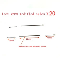 1/64 다이캐스트 합금 자동차 바퀴 차축 0.8x20mm/22mm/25mm/28mm/30mm 중공 축 wih 손톱 핀 HW/성냥갑/Tom, 17 20sets 22mm axles