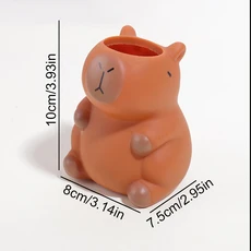 귀여운 카피바라 펜 홀더 메이크업 브러시 정리함 사무실 책상 장식 및 창의적인 수납 솔루션 펜 홀더, 01 SN342