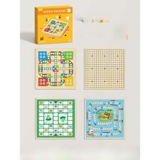 교육용 플라잉 체스 초등학생용 멀티인원 보드게임 지능 자극 동물 테마, 1개, 6. 【완전 자석 부착형】⭐4-in-1】플라잉 체스 +