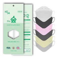 더숲 KF94 귀가 편한 마스크 대형 100매, 10매입, 10개, 블랙