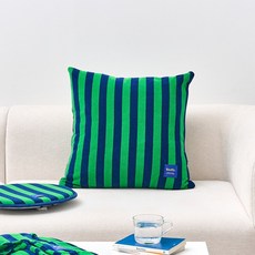 [모던하우스 인천점] 마켓 스트라이프 테리 쿠션커버 블루그린 50x50 -[EM0926040]