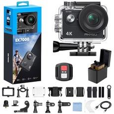 64GB MicroSDXC U3 메모리 카드 액세서리 키트 번들 울트라 HD 131FT 방수 수중 카메라 EIS WiFi 리모컨 4배 줌 블랙, Standard