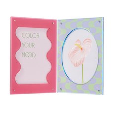 Francfranc 프랑 프랑 화려한 아크릴 프레임 2면 핑크×블루, 1개