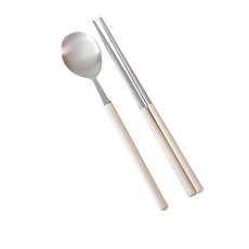 카모메키친 컬러무드 수저세트, 크림옐로우, 숟가락 + 젓가락, 1개