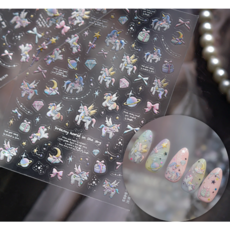 고네일 / 토모니 파스텔 유니콘 말 우주 네일 스티커 to5493, 1개, 유니콘 우주 to5493