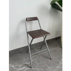 버스킹 공연용 휴대용 스툴 원형 기타 접이식 좌고 연주자 블랙 상판, 1인용, 실버 프레임 월넛 컬러 60cm
