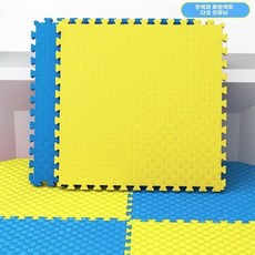 매트리스 놀이방 인테리어 블랙 양면 거실 매트 바닥 그레이 mxm (최소4개이상), D. 고밀도 노란색 및 파란색 5줄 패턴 양면개