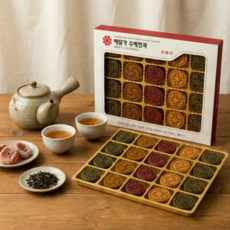 전통 한과 명절 설날 선물세트 한과 수제 다식 다과 새해 설 명절 선물 세트, 1, 240g