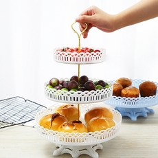 [쿠킹홈] 하트모아 3단 디저트 트레이(화이트), 상세 설명 참조, 1개