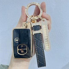 TPU 자동차 키 케이스 커버 포브 도요타 캠리 프리우스 랜드 크루저 프라도 150 크라운 스바루 포레스트 XV 키 체인 홀더 액세서리, black shell, 보여진 바와 같이, 1개