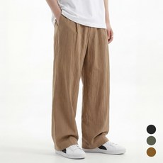 벌룬핏 린넨 와이드 팬츠 남녀공용 밴딩 통바지