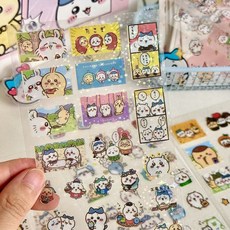 키티 먼작귀 홀로그램 반짝이 투명 다꾸 스티커, 1세트, 작고귀여운 10장