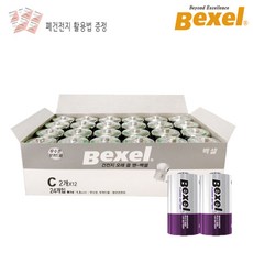 벡셀 망간 1.5V C형 CM R14 타이니 러브 모빌 건전지 10개입/24개입, 24개입 x 1개(폐건전지 설명서 증정), 1개, 24개입