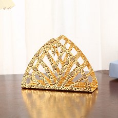 桃園出貨 歐式鐵藝紙巾夾 餐廳酒店咖啡廳餐桌輕奢創意立式高檔金屬紙巾架, 1個, 三角紙巾夾