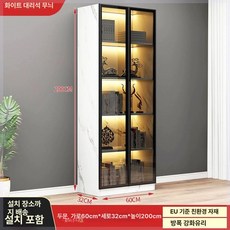 핸드백 진열장 투명 쇼케이스 장식장 가방 정리대 정리, 대리석 이중문 60cm