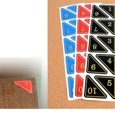 삼각 번호스티커 1-50 방수스티커 소형 여행 컬러삼각 사각스티커, 검정 31~40