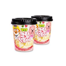 즉석 떡뽁이 뽀로로 크림 컵 떡볶이 120gx16개 1박스 어린이 띠부씰 스티커 답례품 간식, 1840g