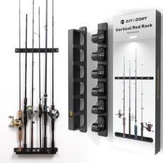 OJY 로드 스탠드 6개 수납 원터치로 간단 수납 낚싯대 랙 세로형 벽걸이 낚싯대 갓 갓 갓 낚싯대 수납 견고한 디자인 낚시 도구 정리, 상세페이지 참조
