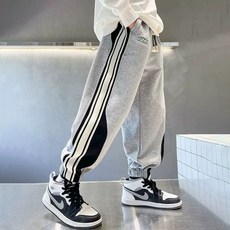 스트라이프 츄리닝 운동복바지 기모&봄가을 120-170호