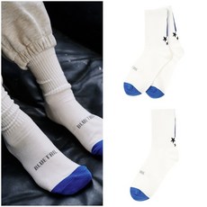 [AK플라자] [블루테일] 아이보리 별 자가드 양말AAA2AS01IV