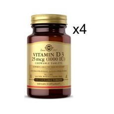 솔가 비타민 D3 1000 IU 츄어블 타블렛, 100개입, 100정, 4개
