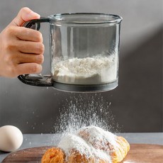 밀가루체 반자동체 홈베이킹 손잡이 밀가루 체 채망 채반, 2개