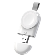 휴대용 애플워치 무선 USB 충전기 초경량 과전류 과충전 방지 노트북 보조배터리 아답터 차량 연결, 화이트