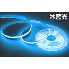 仟尚電商 家用套裝燈條 單色 COB LED 燈條 12V 室內裝潢 電視牆 廣告燈 軟燈條, 1個, （冰藍）＋電源座轉ＤＣ母頭,ＣＯＢ－５米＋１２Ｖ５Ａ變壓器