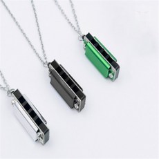 집쏙 목걸이 하모니카 미니어처 악기 작은하모니카, 실버