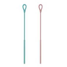 일상채움 손상없는 부드러운 실리콘 빨대 세척솔, 핑크+블루, 2개