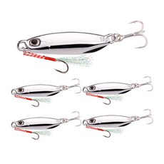 행운을파는낚시 케이 크롬메탈지그 5개세트 쇼어지깅 참치 농어 우럭 갈치 볼락 고등어, 5개, 7g, 실버