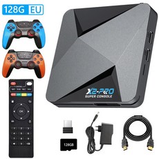 슈퍼 콘솔 X2 프로 게임 박스 영국 유럽 레트로 비디오 게임 콘솔 TV 박스 100000개 비디오 게임 SS MAME FC, 128GB EU