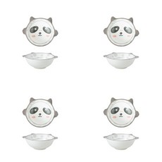 BLOWFISHFUGU 캐릭터 애니멀 도자기 그릇 반찬그릇 샐러드보울 예쁜 반찬접시 4P, 8개, A
