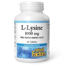 Natural Factors 엘 라이신 영양제 L-Lysine 1000mg 60정, 1개