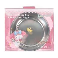 릴팡 산리오 마이멜로디 논슬립 스텐 대접 멜로우 핑크 370ml, 1개