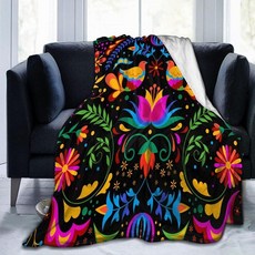 Fenmshairy 멕시코 플라워 플란넬 담요 152.4 x 127cm(60 50인치) - 사계절용 매우 부드럽고 따뜻하고 아늑한 극세사 보온 경량 플로럴 플리스 소파 침대
