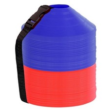 Athllete 메시 백 및 유연한 스트랩이 있는 축구 트레이닝 콘 축구 연습 농구 피트니스용 스포츠 콘 - 실내 및 실외 게임용 스포츠 (80팩 레드/블루), 80팩, 레드 / 블루