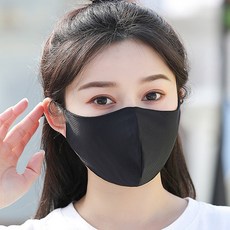 미즈코스 3D 기미 마스크 빨아쓰는 볼 마스크 골프등산 안면 자외선 차단 면마스크, 검정, 1개